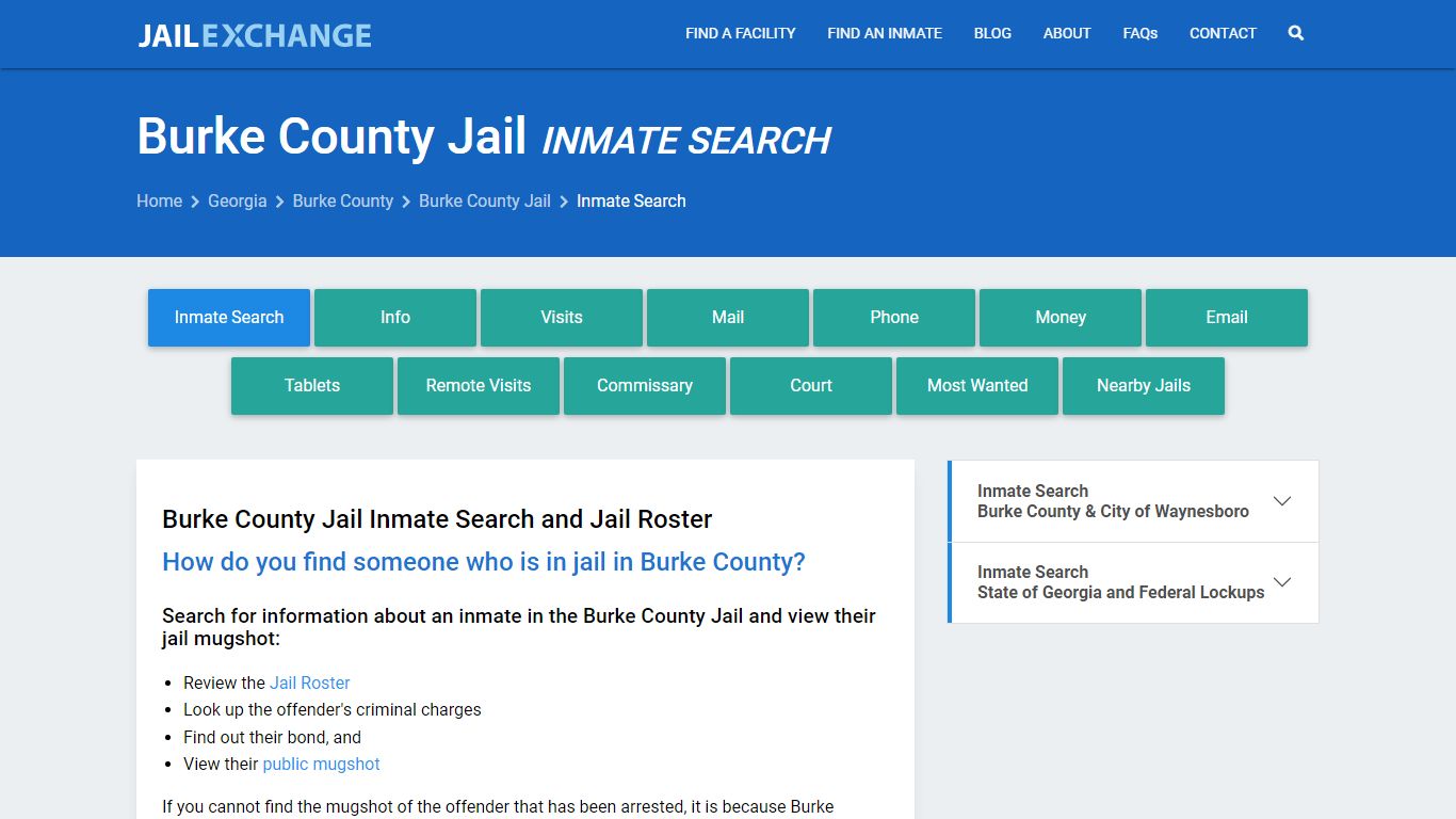 Inmate Search: Roster & Mugshots - Burke County Jail, GA - Jail Exchange